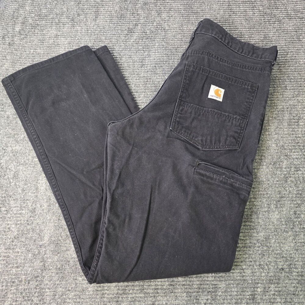 Carhartt Relaxed Fit Rugged Work Pants Mens 31x32 Black Straight 102517-001